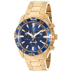 Swiss Precimax Men's Formula-7 Pro SP12153 Gold Stainless-Steel Swiss Chronograph Watch with Blue Dial