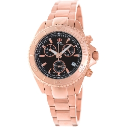 Swiss Precimax Women's Manhattan Elite SP12188 Rose-Gold Stainless-Steel Swiss Chronograph Watch with Mother-Of-Pearl Dial
