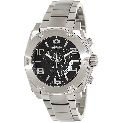 Swiss Precimax Men's Admiral Pro SP13026 Silver Stainless-Steel Swiss Chronograph Watch with Black Dial