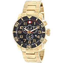 Swiss Precimax Men's Verto Pro SP13042 Gold Stainless-Steel Swiss Chronograph Watch with Black Dial