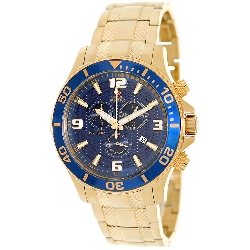 Swiss Precimax Men's Tarsis Pro SP13064 Gold Stainless-Steel Swiss Chronograph Watch with Blue Dial