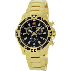 Swiss Precimax Men's Falcon Pro SP13109 Gold Stainless-Steel Swiss Chronograph Watch with Black Dial