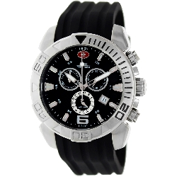 Swiss Precimax Men's Recon Pro Sport SP13114 Black Polyurethane Swiss Chronograph Watch with Black Dial