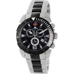 Swiss Precimax Men's Recon Pro SP13119 Two-Tone Stainless-Steel Swiss Chronograph Watch with Black Dial
