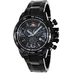Swiss Precimax Men's Forge Pro SP13244 Black Stainless-Steel Swiss Chronograph Watch with Black Dial