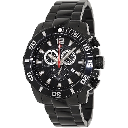 Swiss Precimax Men's Crew Pro SP13252 Black Stainless-Steel Swiss Chronograph Watch with Black Dial