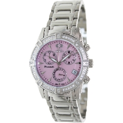 Swiss Precimax Women's Desire Elite Diamond SP13305 Silver Stainless-Steel Swiss Chronograph Watch with Mother-Of-Pearl Dial